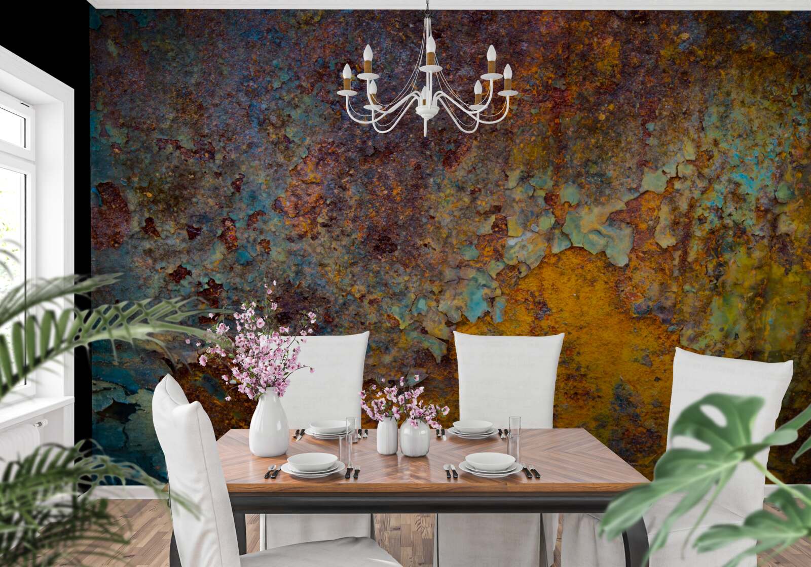 Fototapeta zardzewiała metalowa ściana