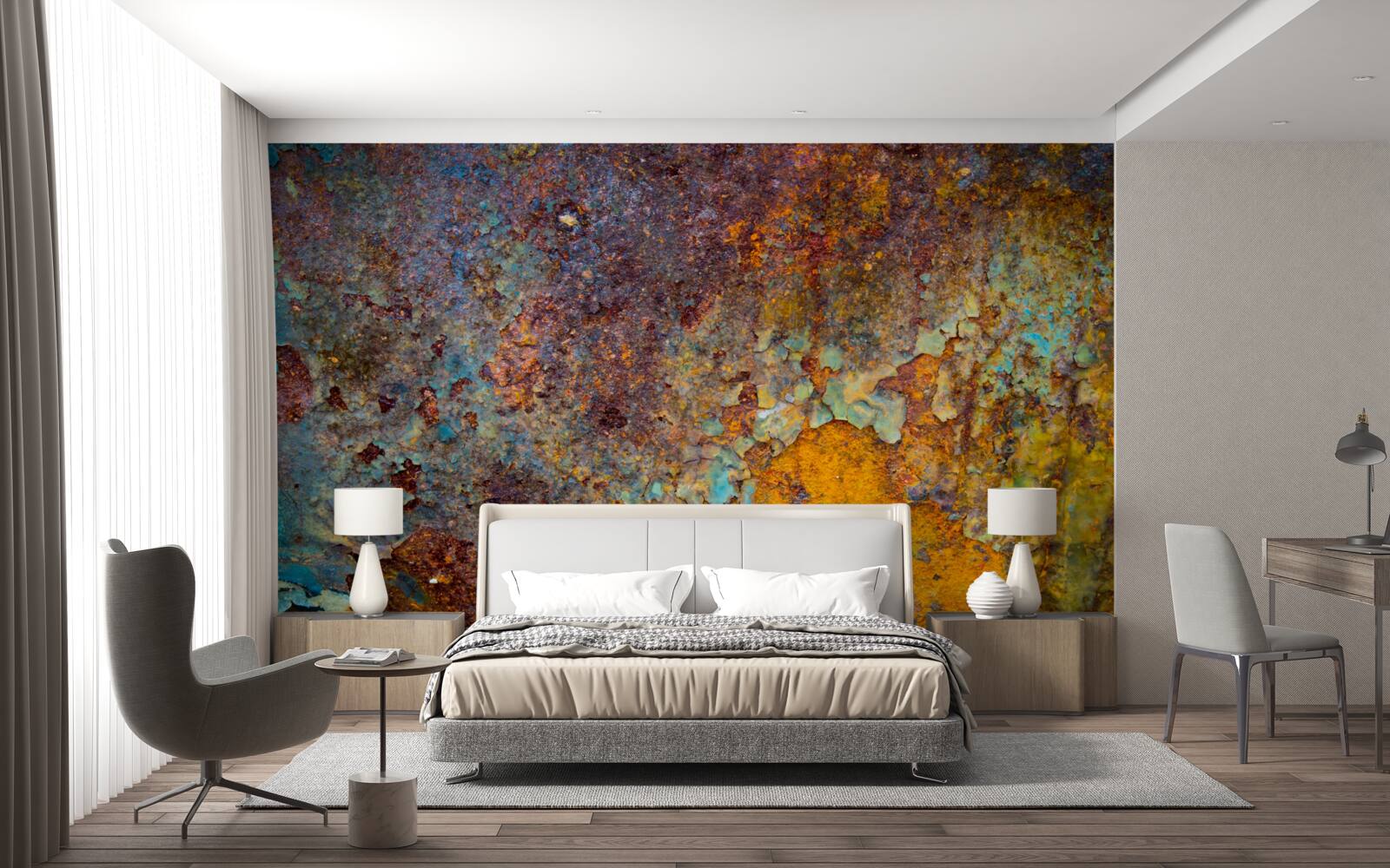 Fototapeta zardzewiała metalowa ściana