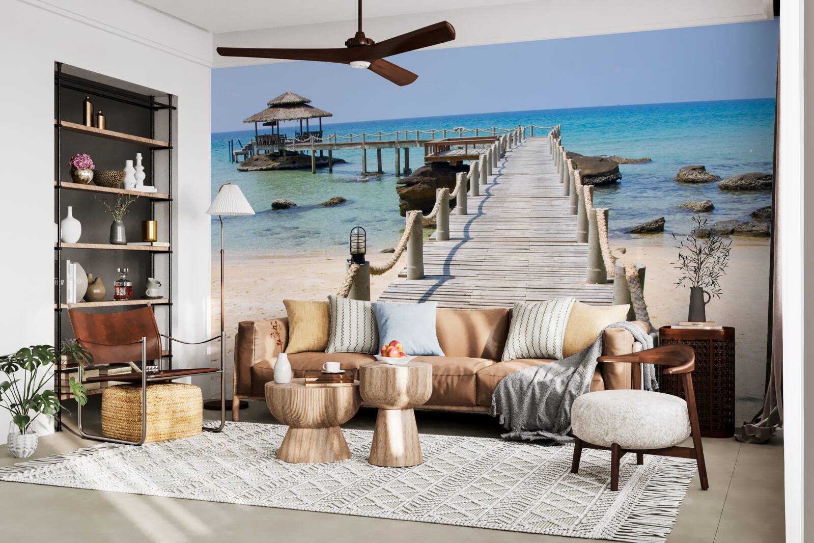 Fototapeta molo morskie wykonane z drewna