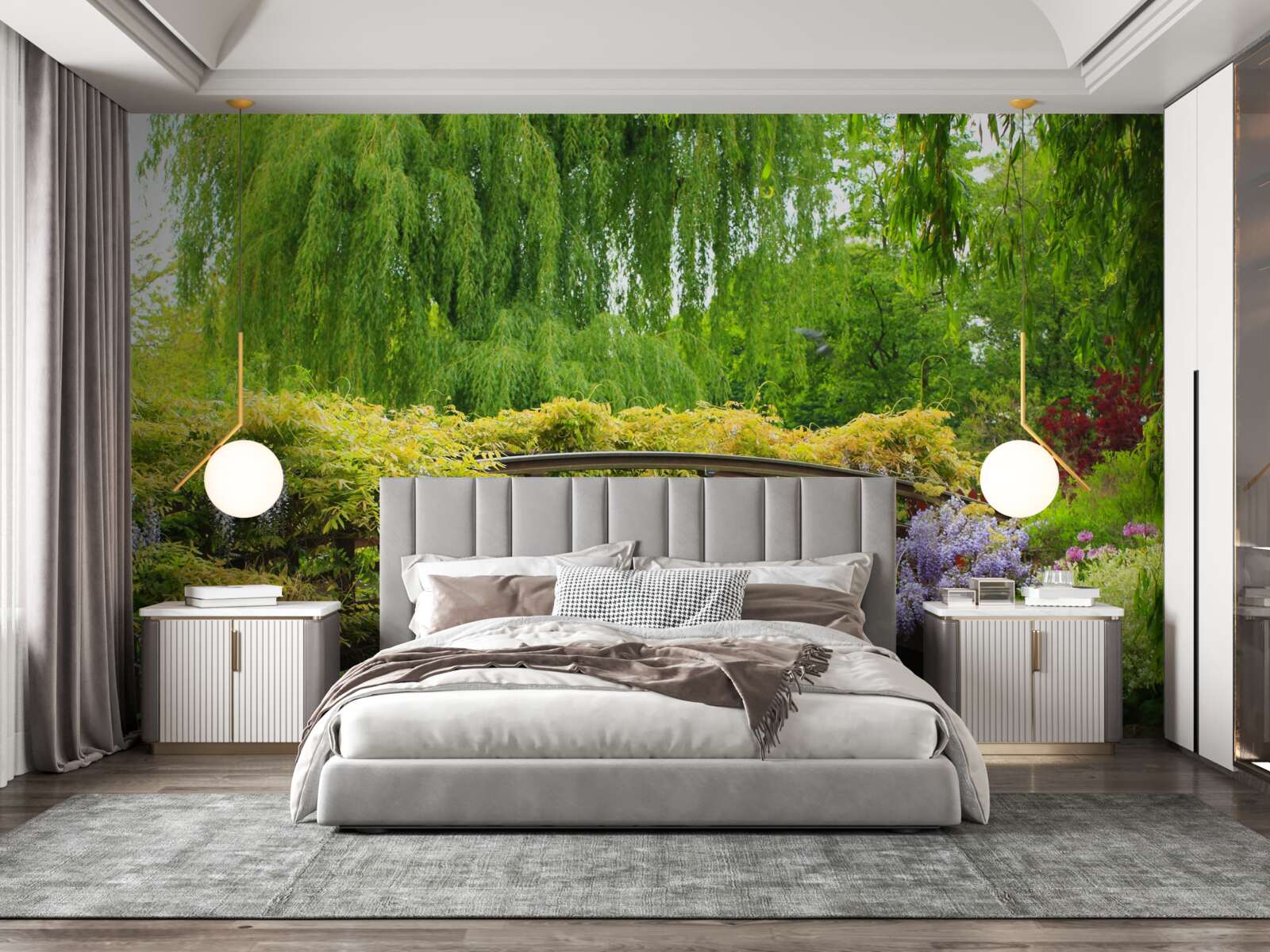 Fototapeta zapierająca dech w piersiach panorama mostu nad rzeką