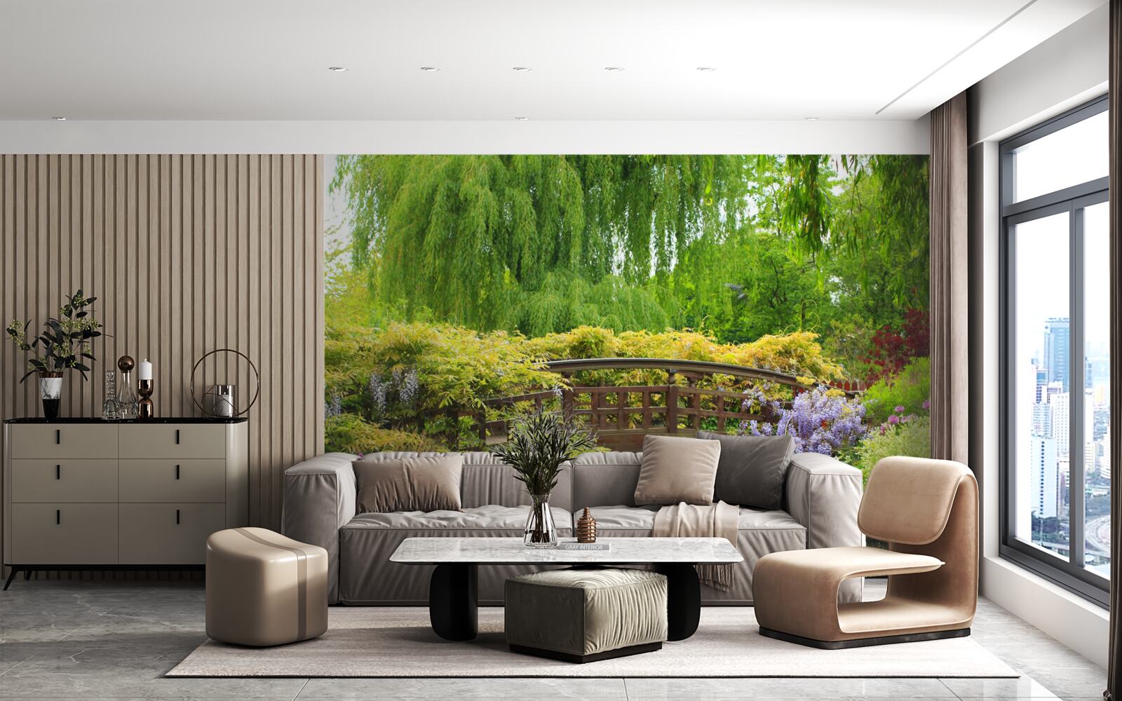 Fototapeta zapierająca dech w piersiach panorama mostu nad rzeką