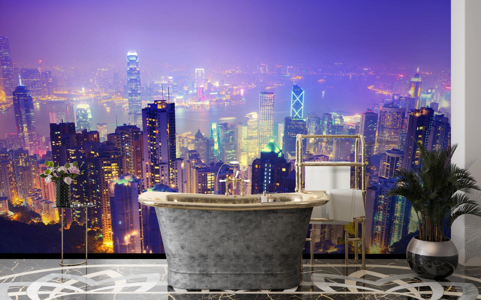 Fototapeta hongkong nocą ma oszałamiającą panoramę