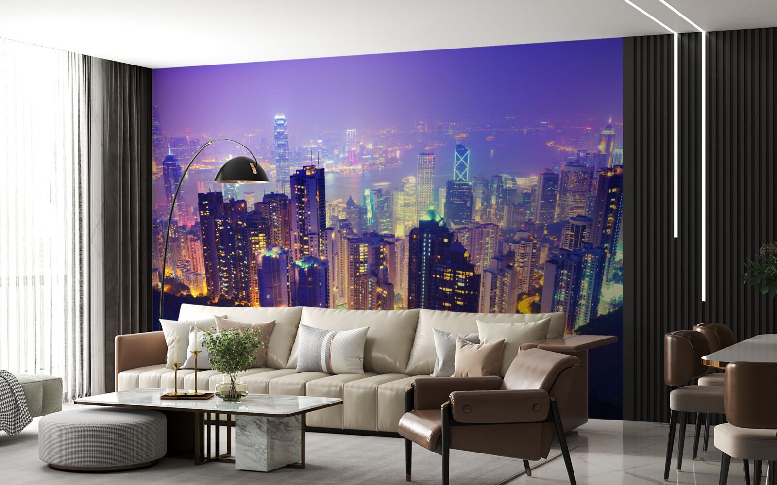 Fototapeta hongkong nocą ma oszałamiającą panoramę