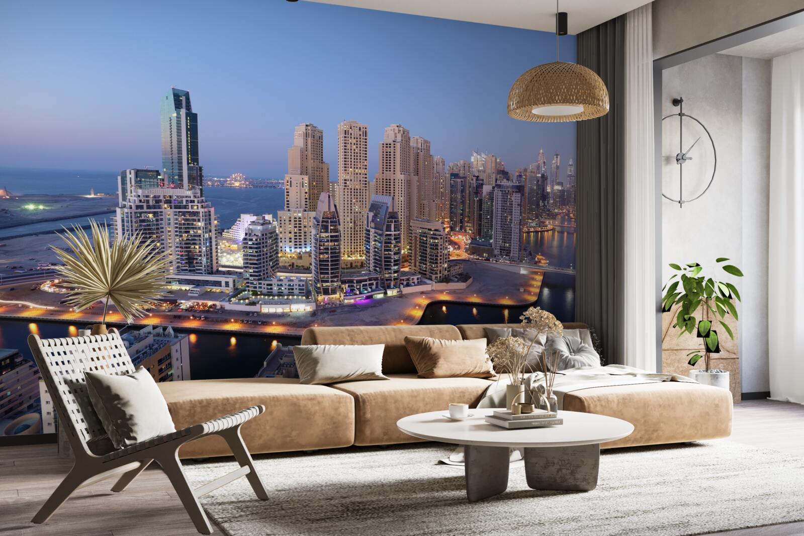 Fototapeta zachód słońca nad dubajem