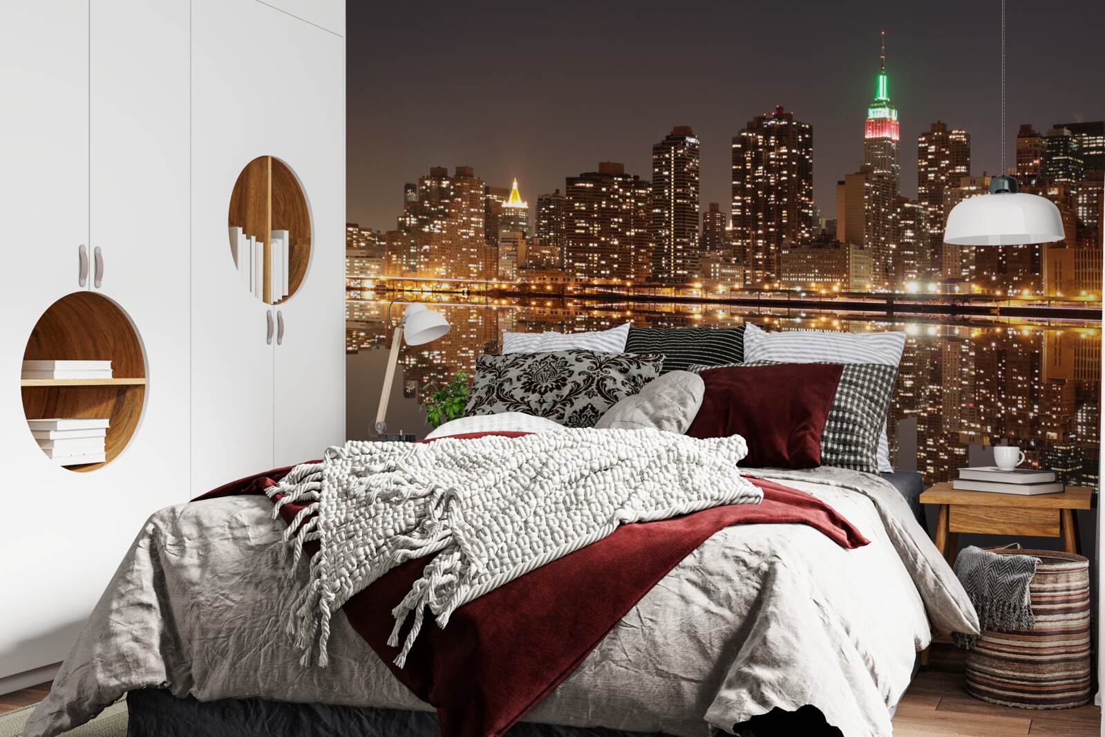 Fototapeta odbicie miasta w wodzie jest jak lustro