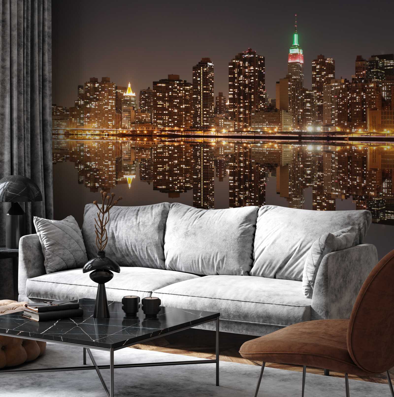 Fototapeta odbicie miasta w wodzie jest jak lustro