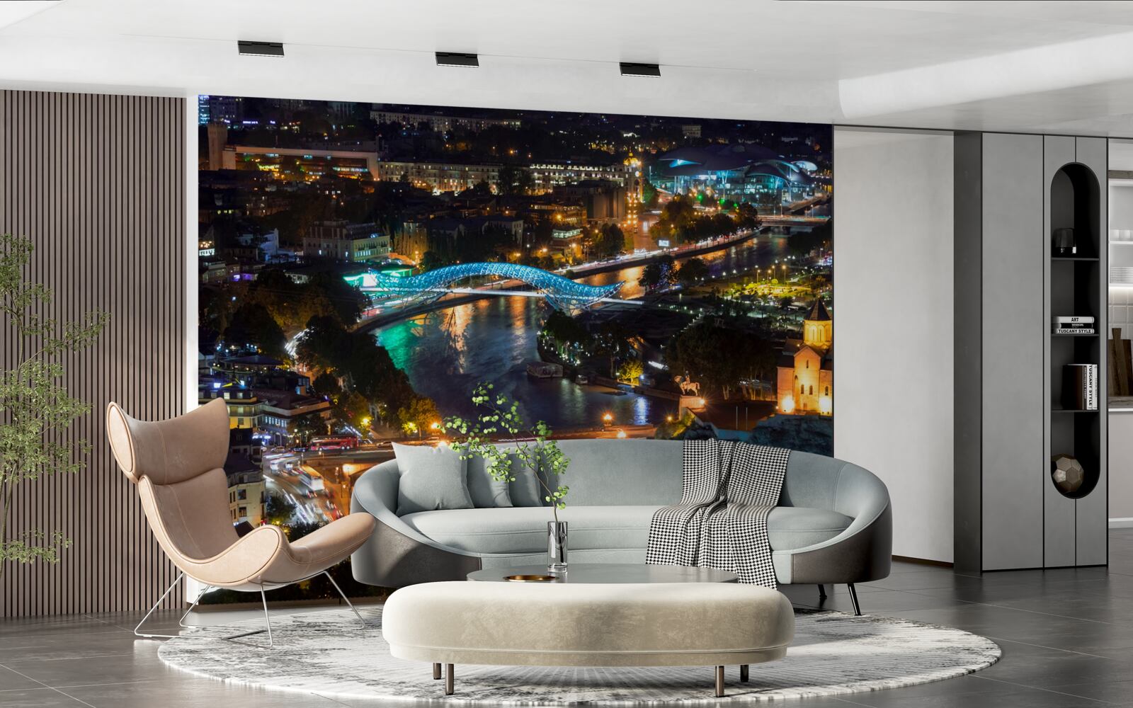 Fototapeta nowoczesne tbilisi wieczorem