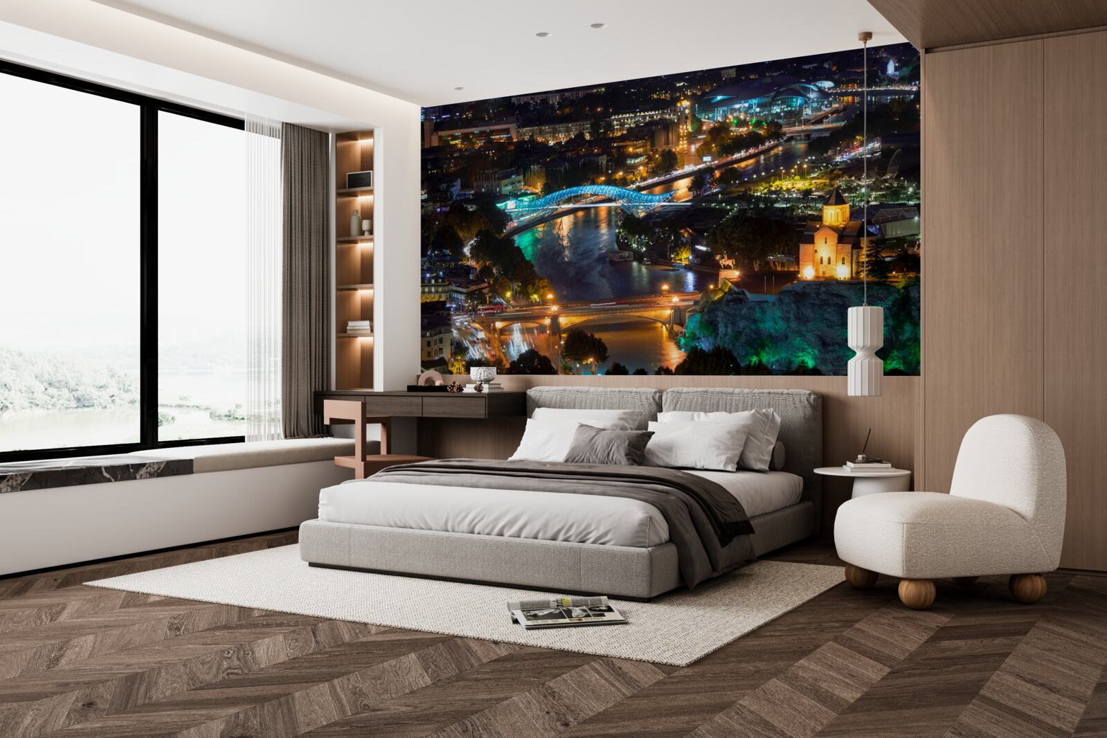 Fototapeta nowoczesne tbilisi wieczorem