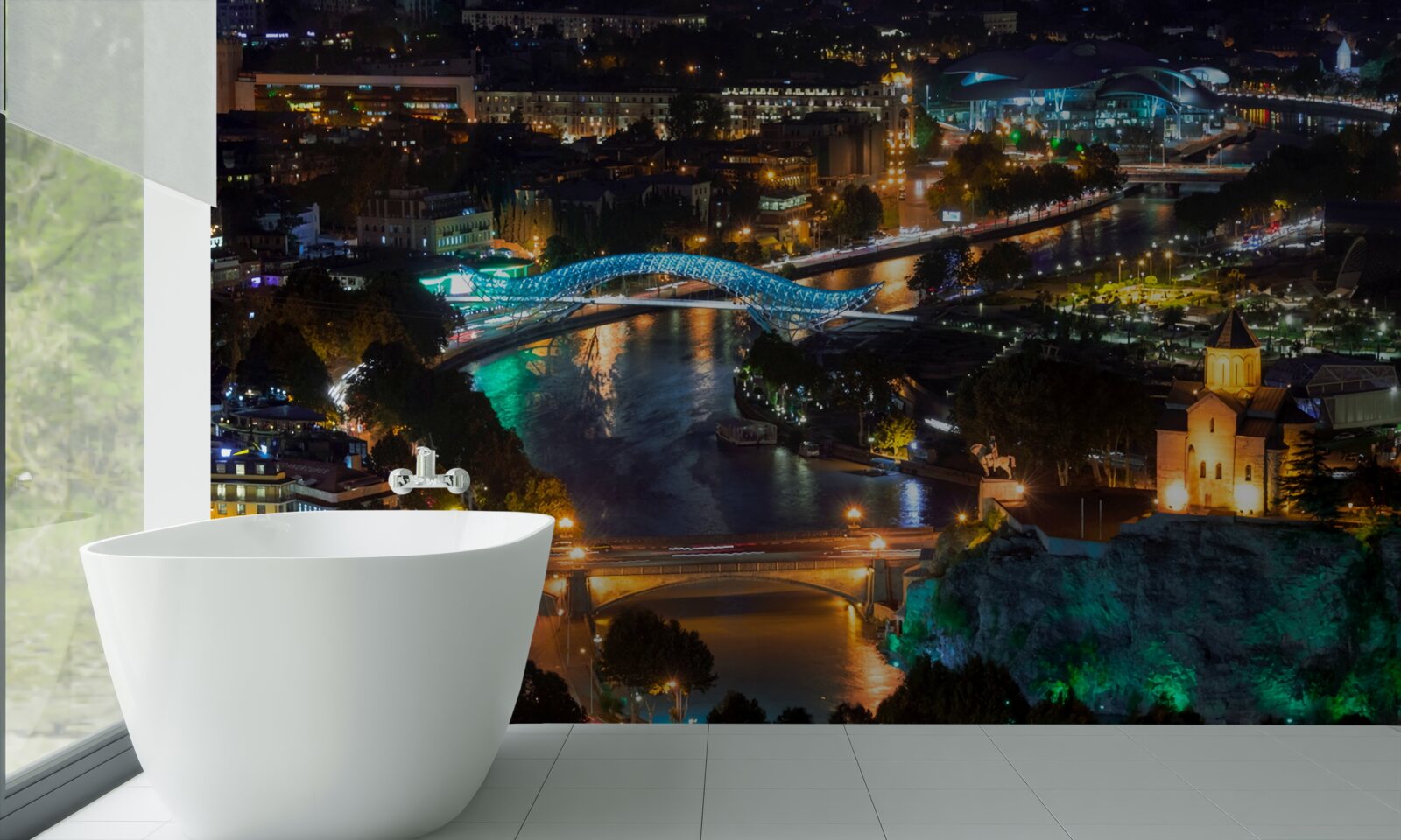 Fototapeta nowoczesne tbilisi wieczorem