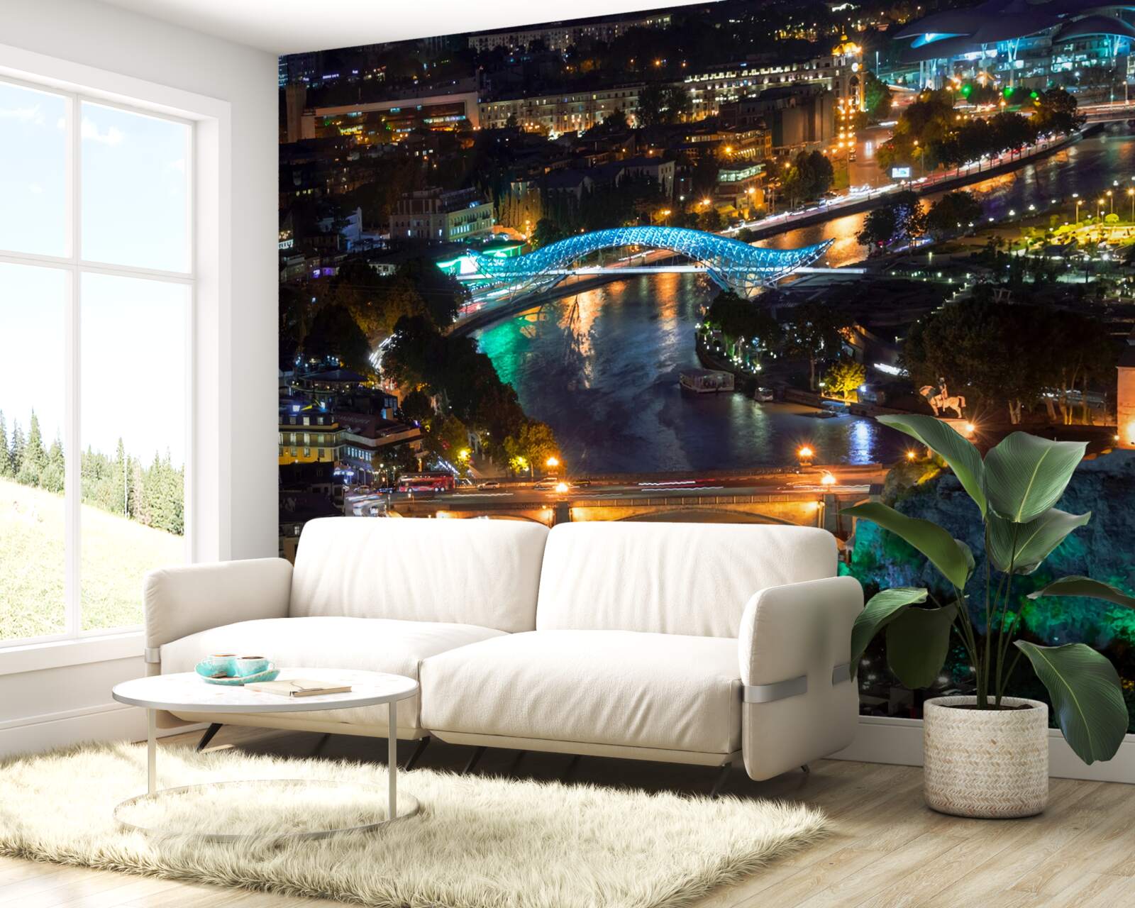 Fototapeta nowoczesne tbilisi wieczorem