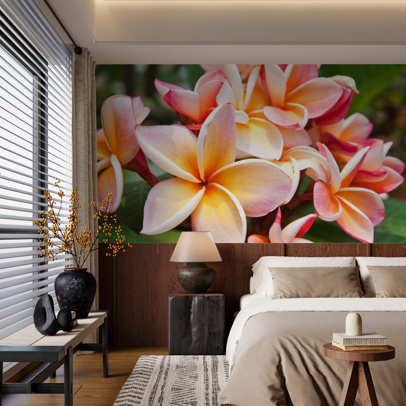 Fototapeta frangipani z atrakcyjnymi kwiatami