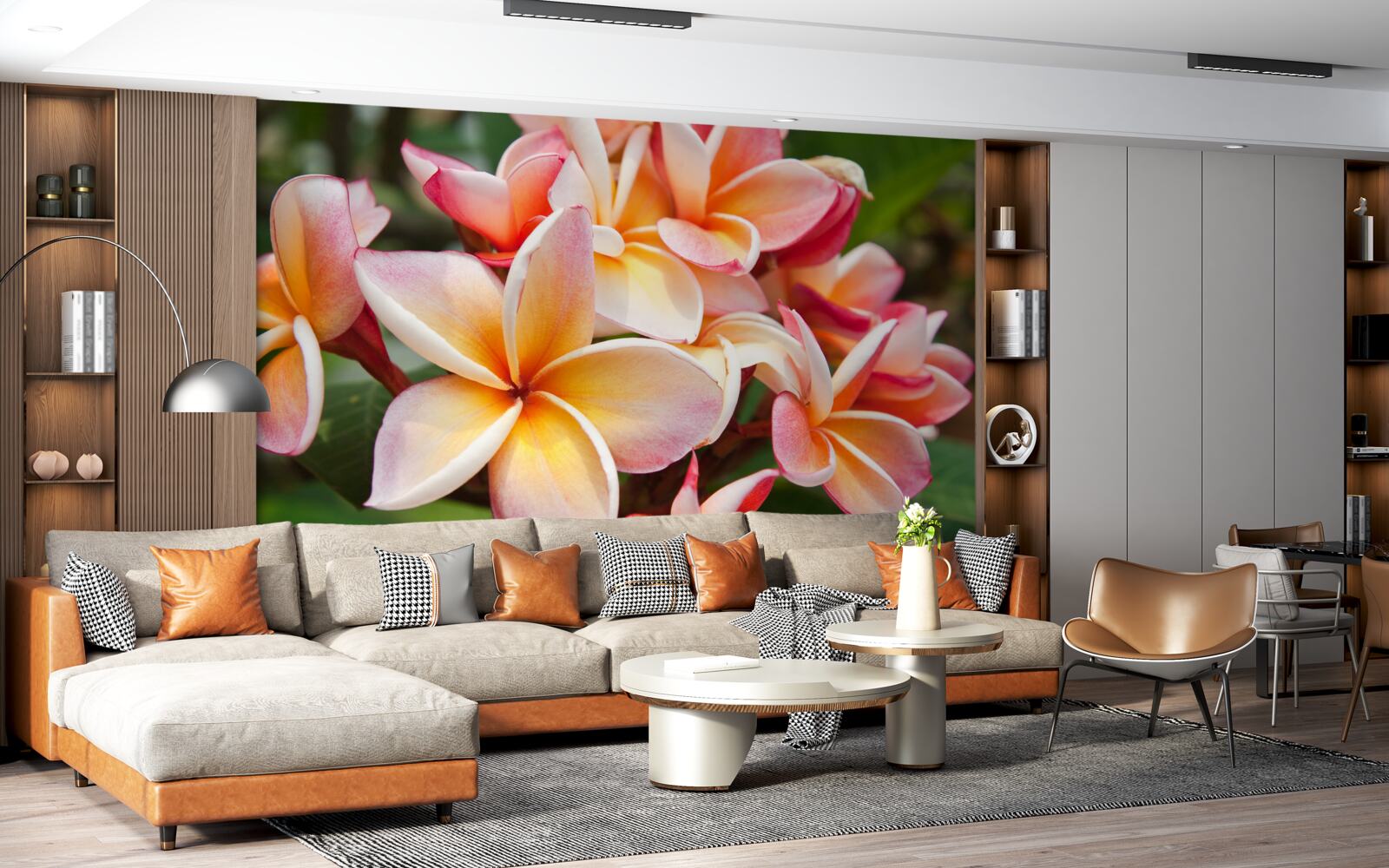 Fototapeta frangipani z atrakcyjnymi kwiatami