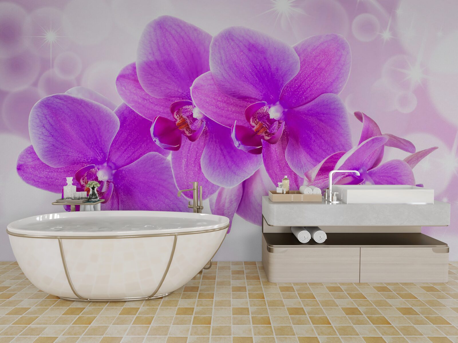 Fototapeta delikatna fioletowa orchidea wygląda naprawdę imponująco