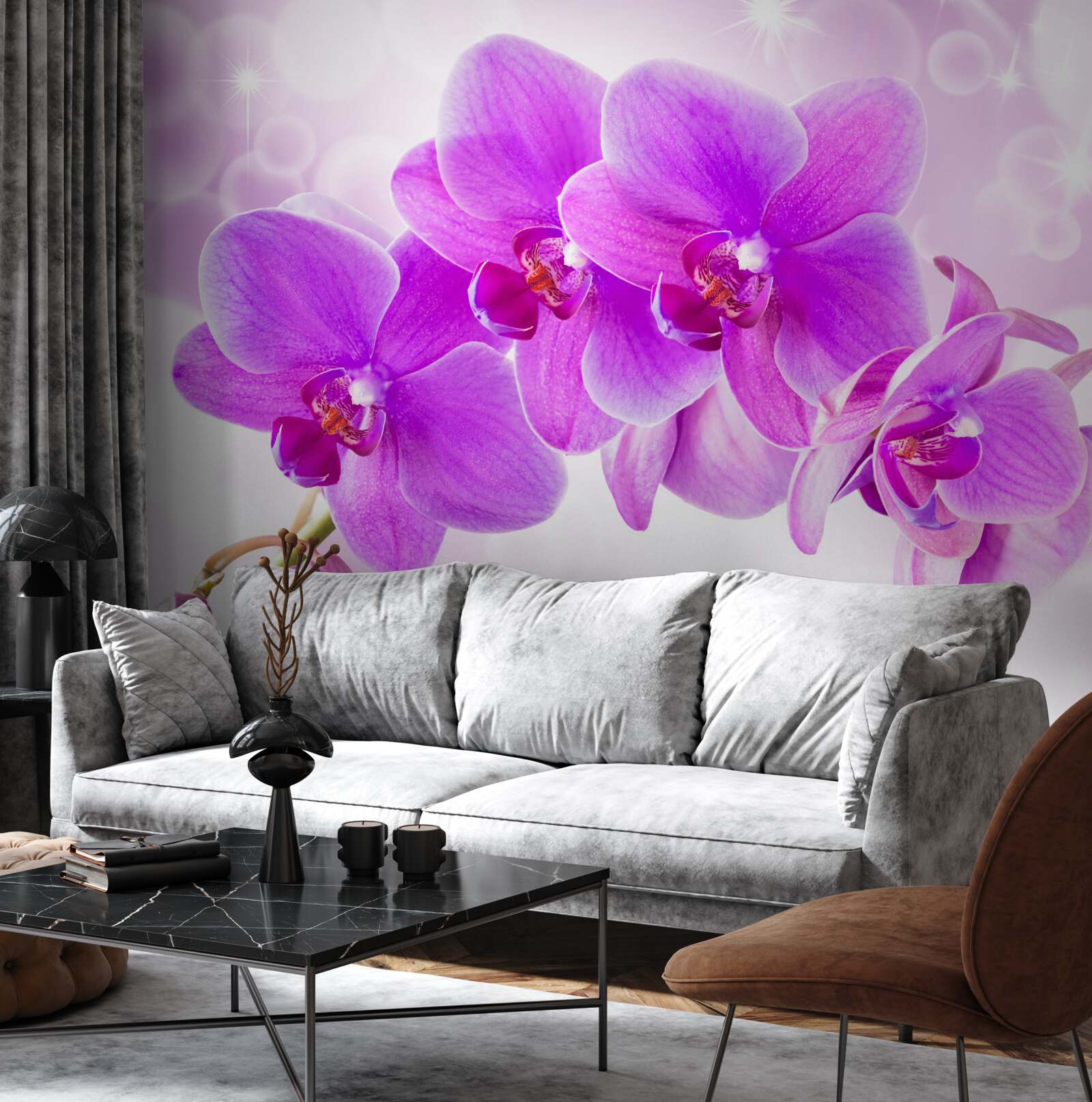 Fototapeta delikatna fioletowa orchidea wygląda naprawdę imponująco