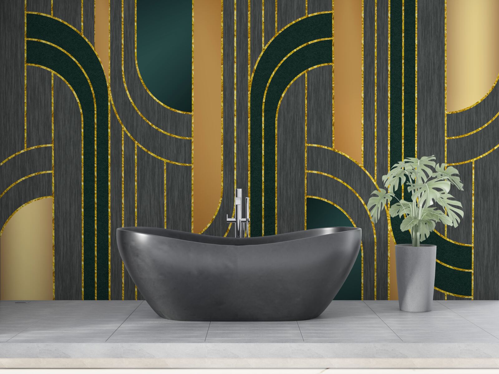 Fototapeta ciemne linie, stale i płynnie przechodzące w siebie