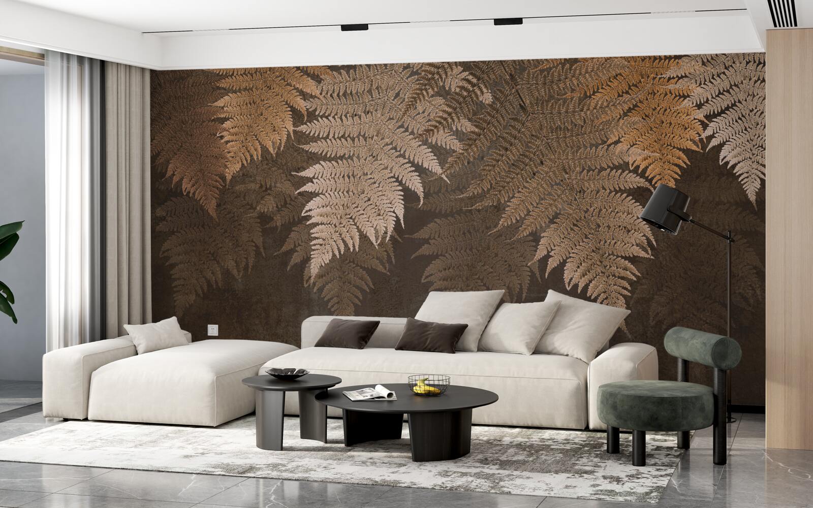 Fototapeta gęste liście paproci jesienią