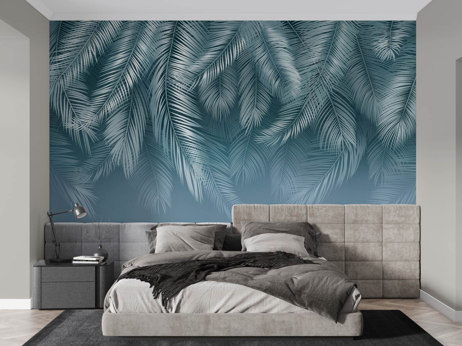 Fototapeta liście piór w turkusowym odcieniu