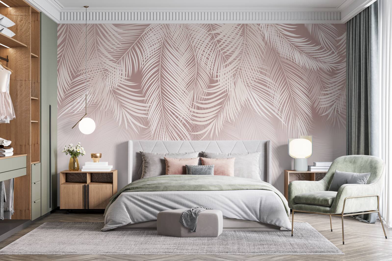 Fototapeta zwisają blade liście palm