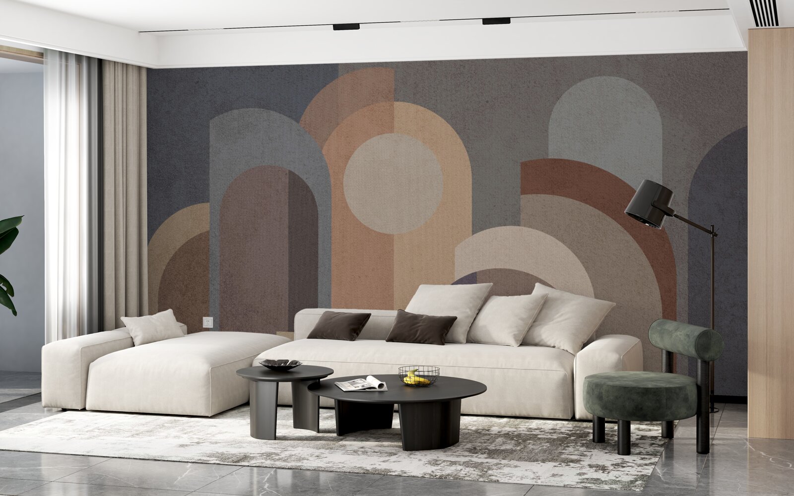 Fototapeta abstrakcyjny obraz jesiennego lasu o zmierzchu