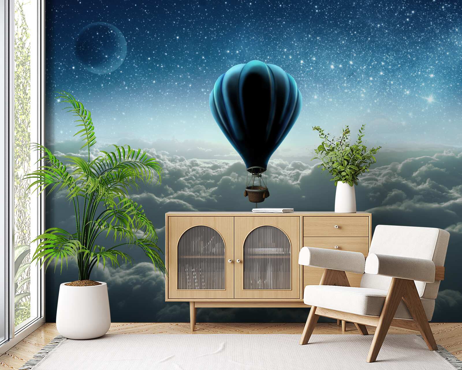 Fototapeta kopuła nieba z gwiazdami na balonie