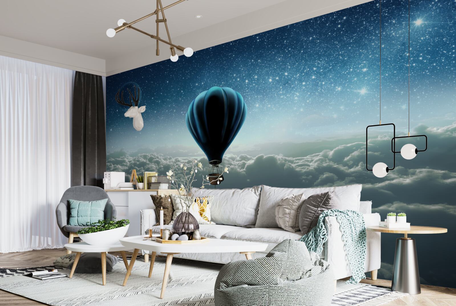 Fototapeta kopuła nieba z gwiazdami na balonie