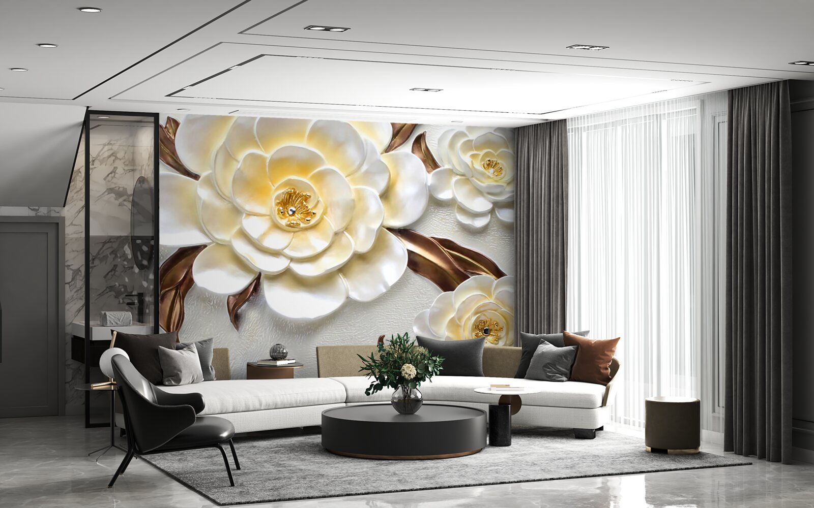 Fototapeta magnolie z białymi pąkami