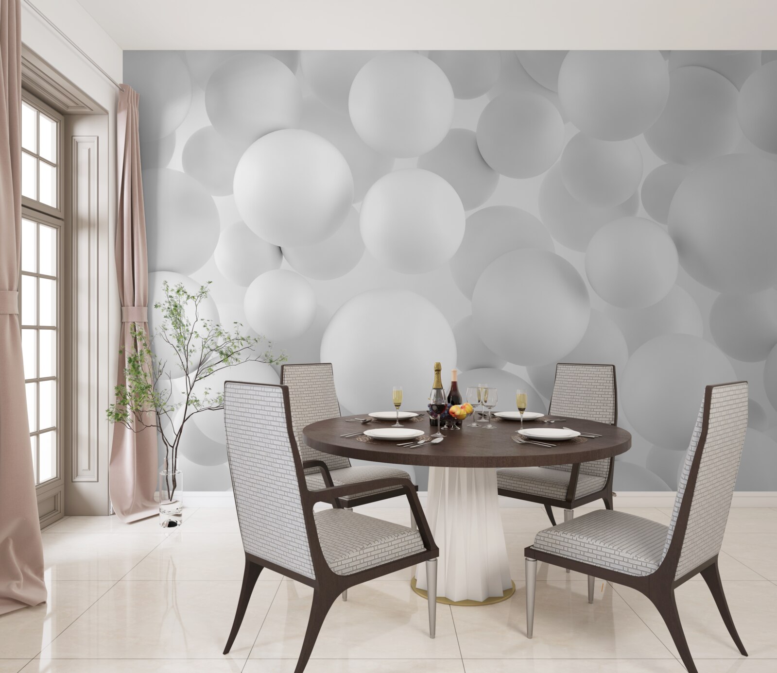 Fototapeta duże białe kule