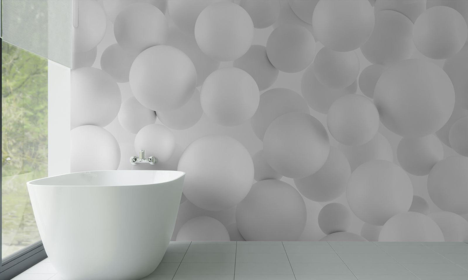 Fototapeta duże białe kule