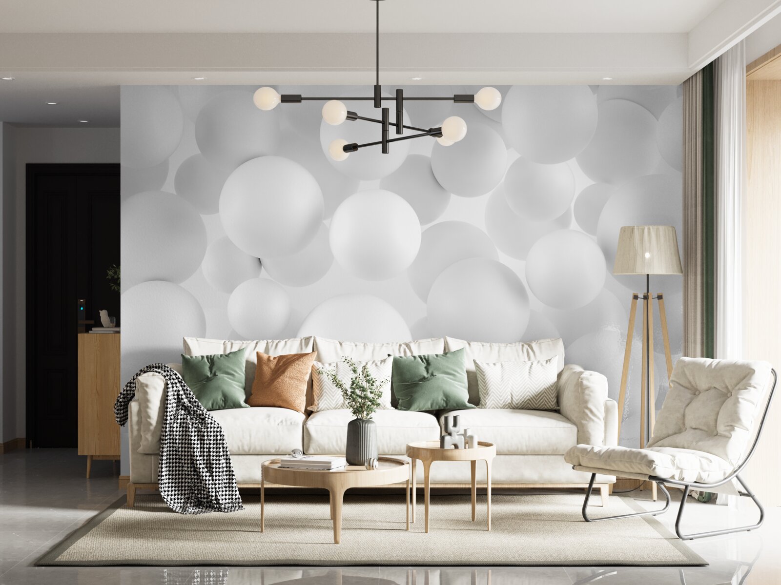 Fototapeta duże białe kule