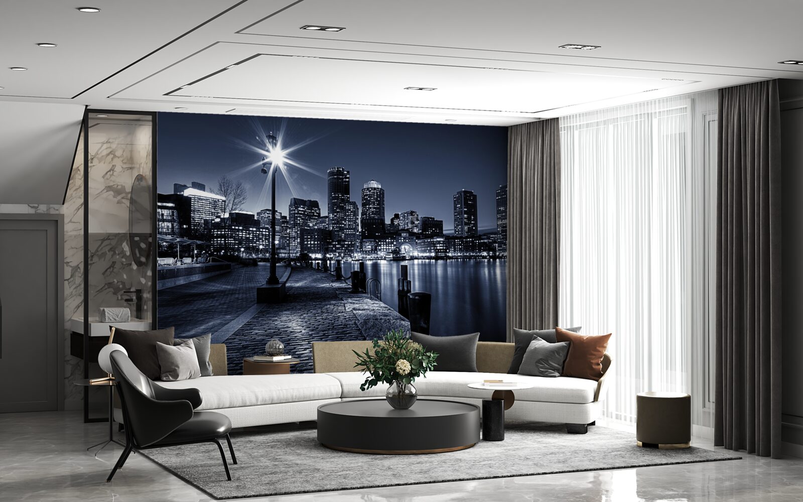 Fototapeta nabrzeże miasta jest opustoszałe