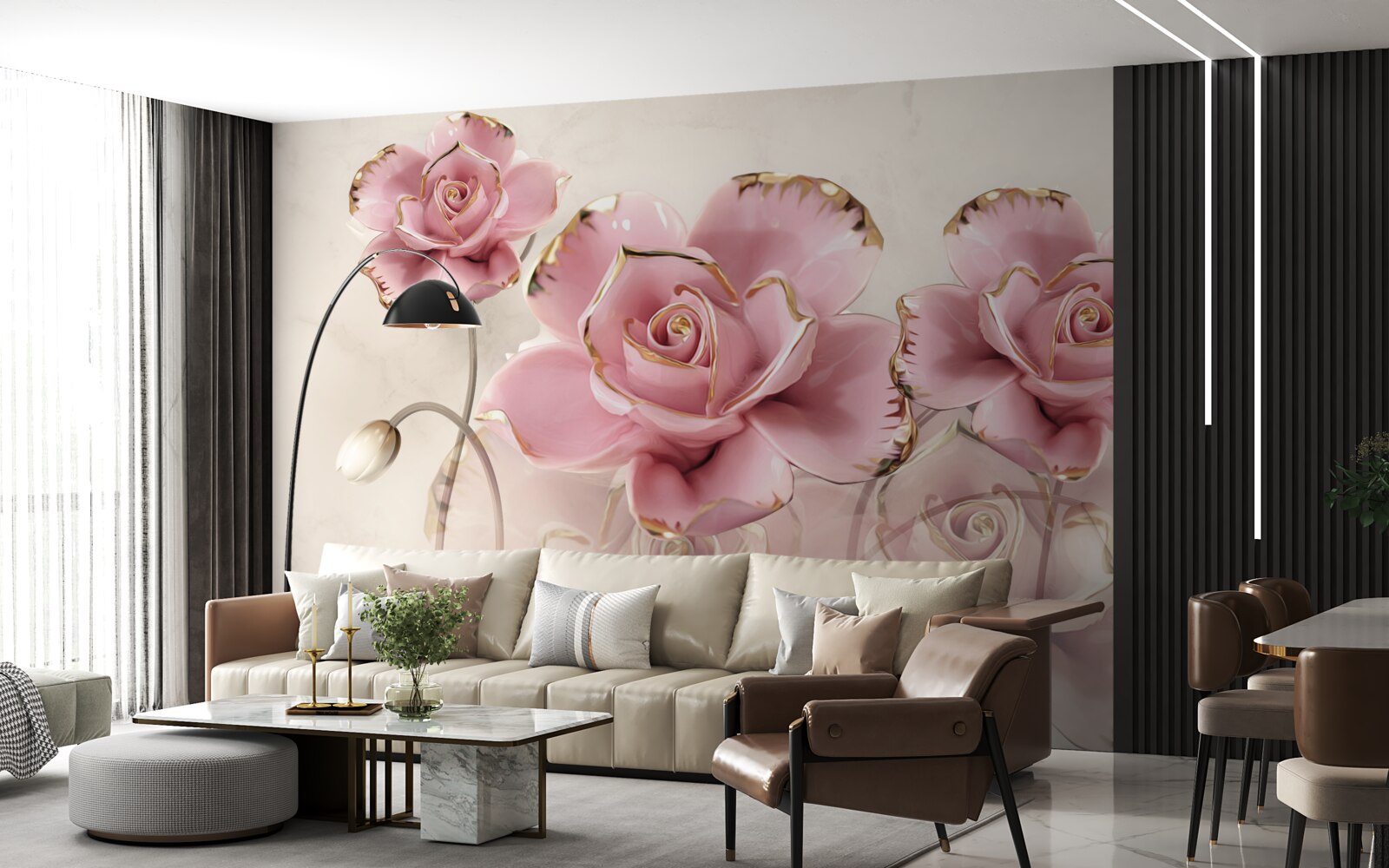 Fototapeta stylowa różowa róża z delikatnymi policzkami