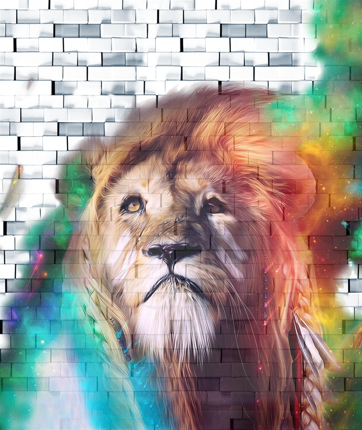 Fototapeta król bestii przedstawiony jako abstrakcja na białym tle