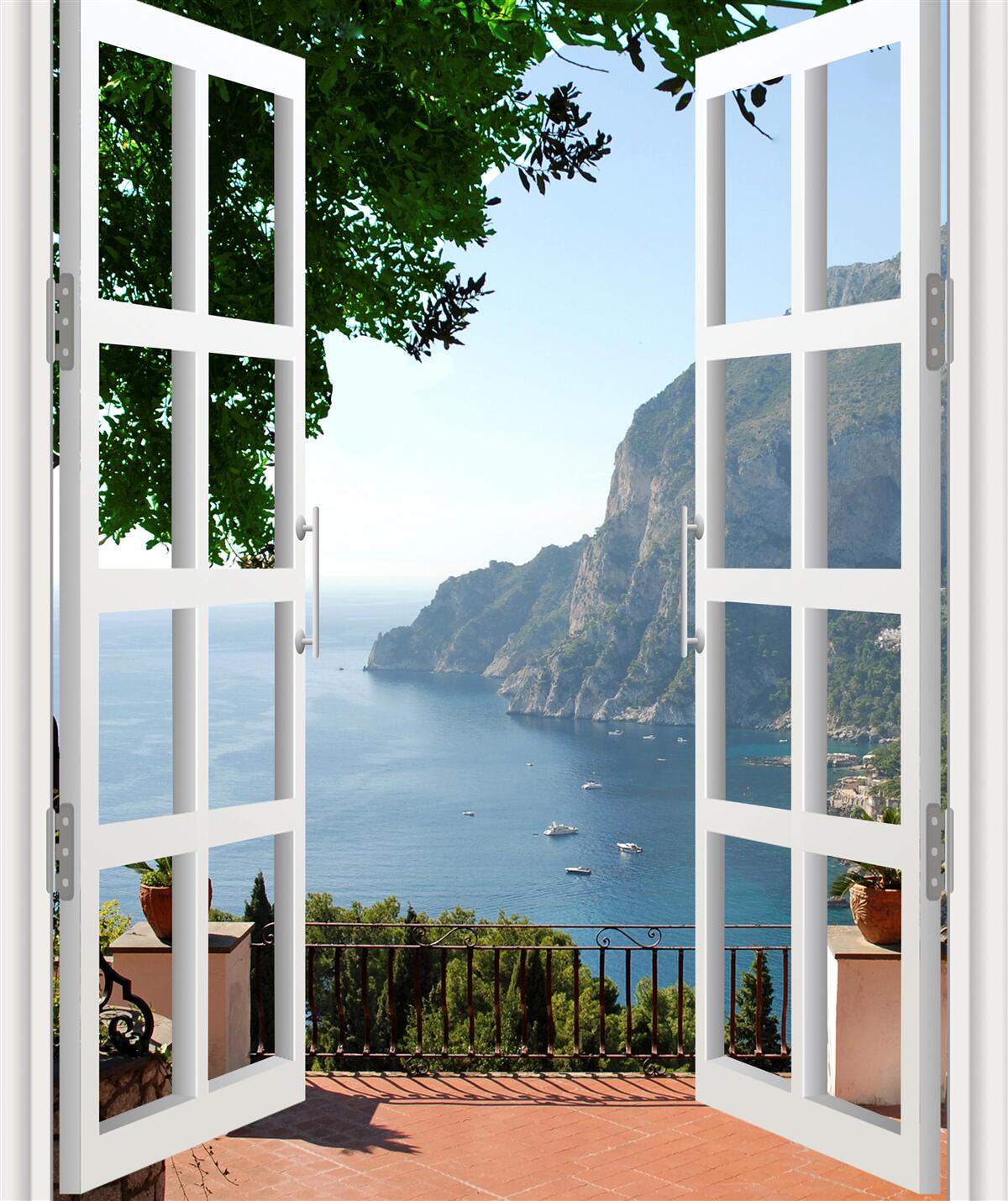 Fototapeta balkon z widokiem na malowniczą przyrodę