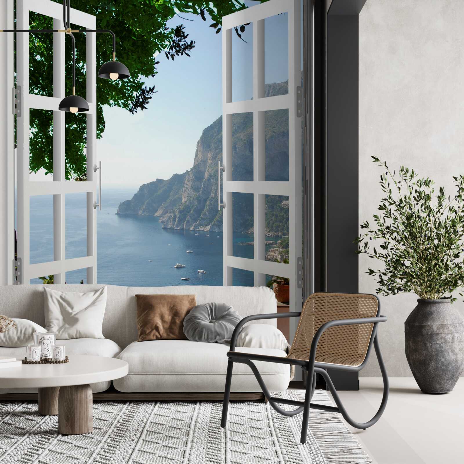 Fototapeta balkon z widokiem na malowniczą przyrodę