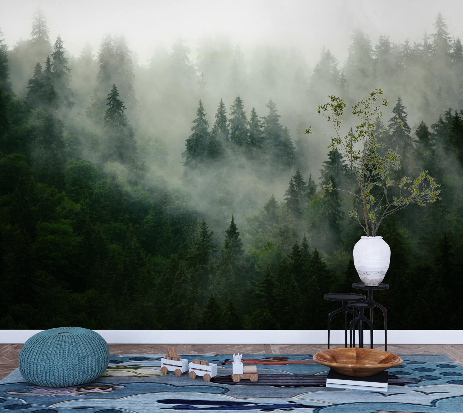 Fototapeta ciemność wśród świerków i sosn