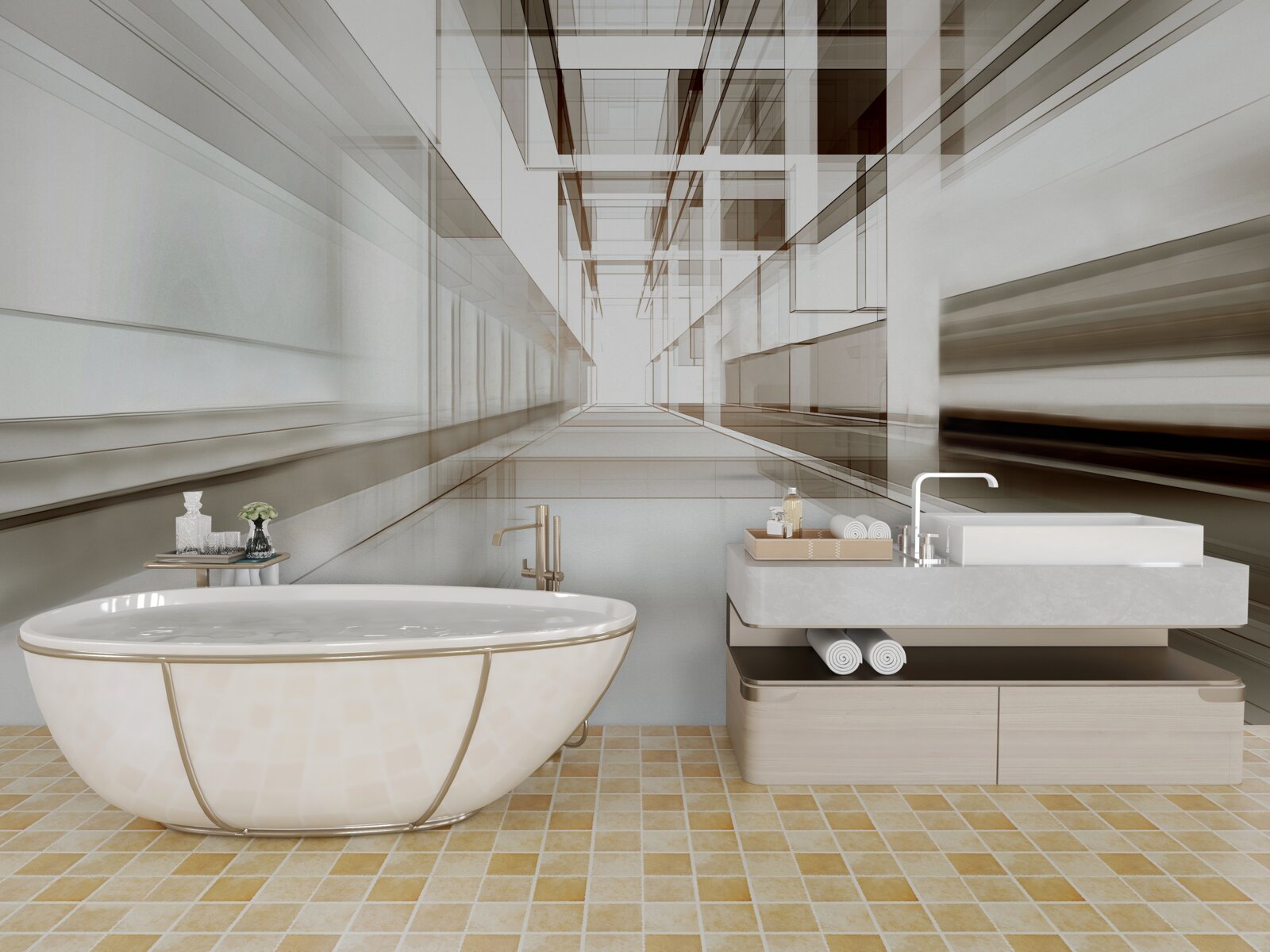 Fototapeta w przyszłości jest jasnoszary tunel