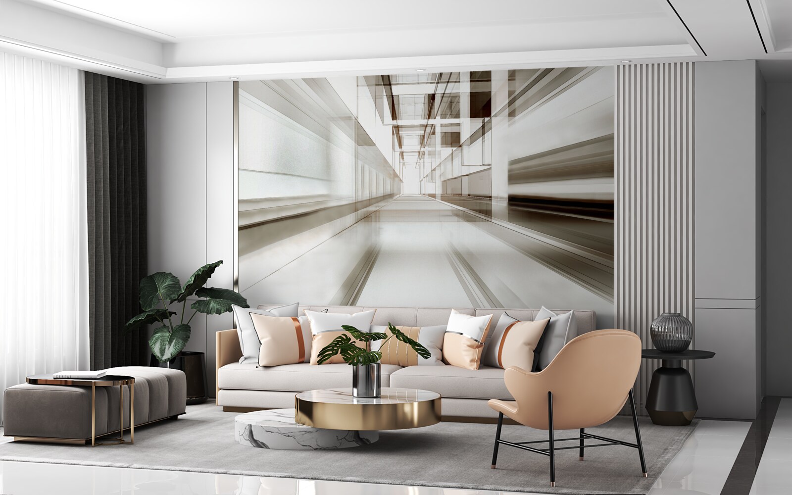 Fototapeta w przyszłości jest jasnoszary tunel