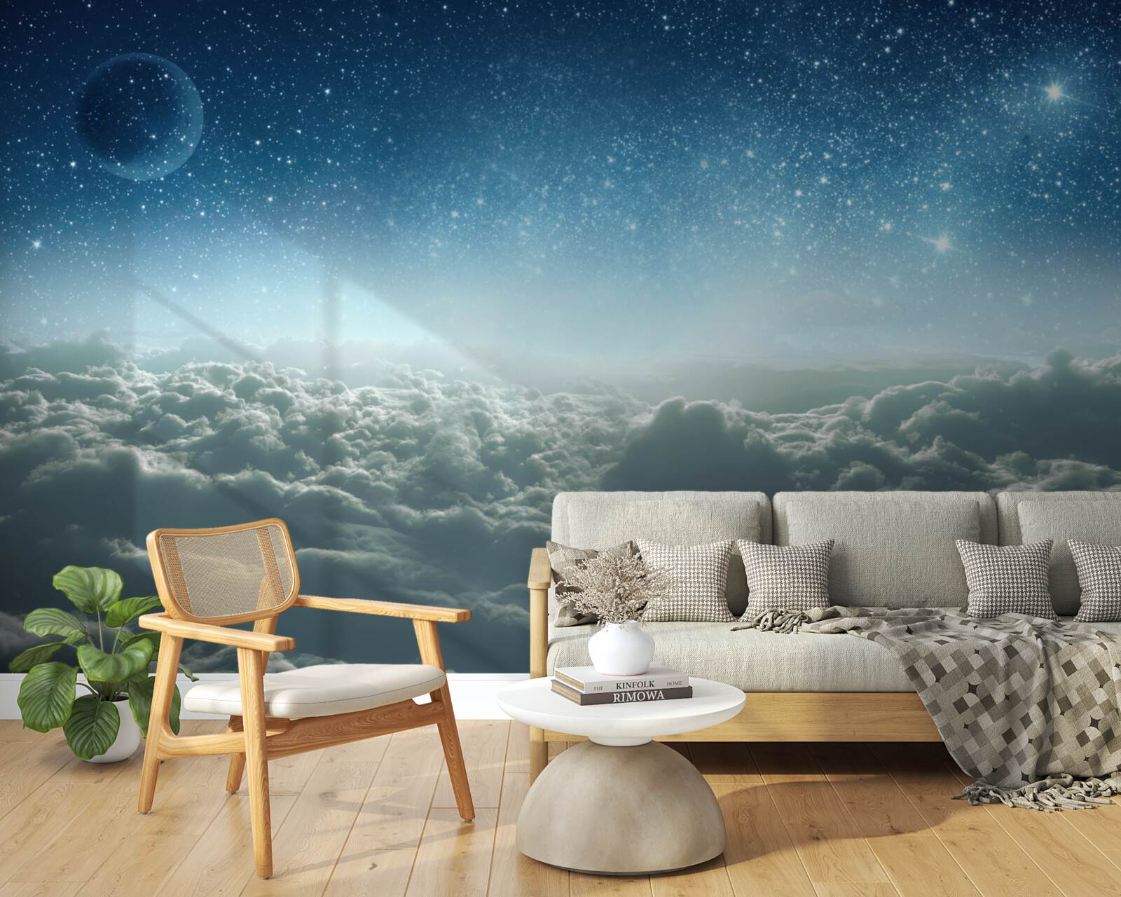 Fototapeta czarujące pochmurne majestaty w gwiaździstą noc