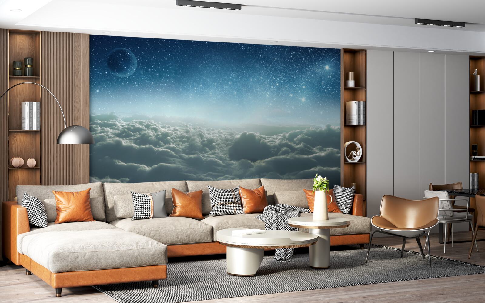 Fototapeta czarujące pochmurne majestaty w gwiaździstą noc