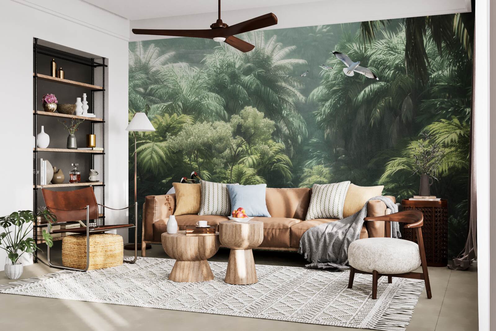 Fototapeta bujne dżungle i pierzaści mieszkańcy