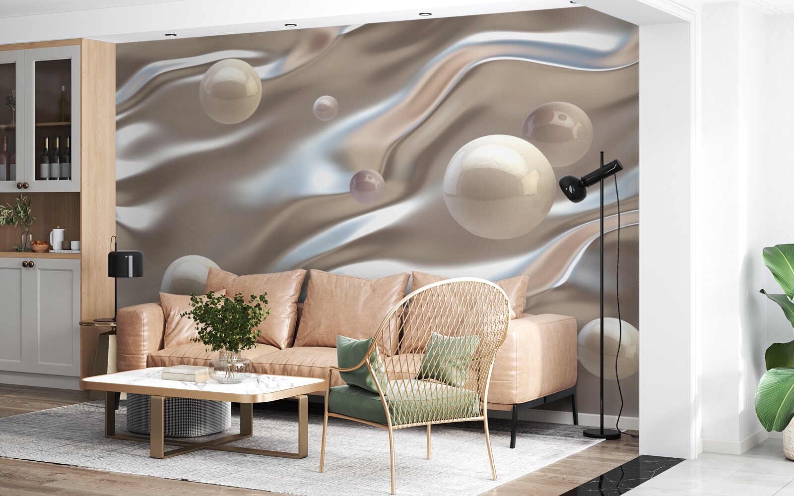 Fototapeta masa perłowa na jedwabiu