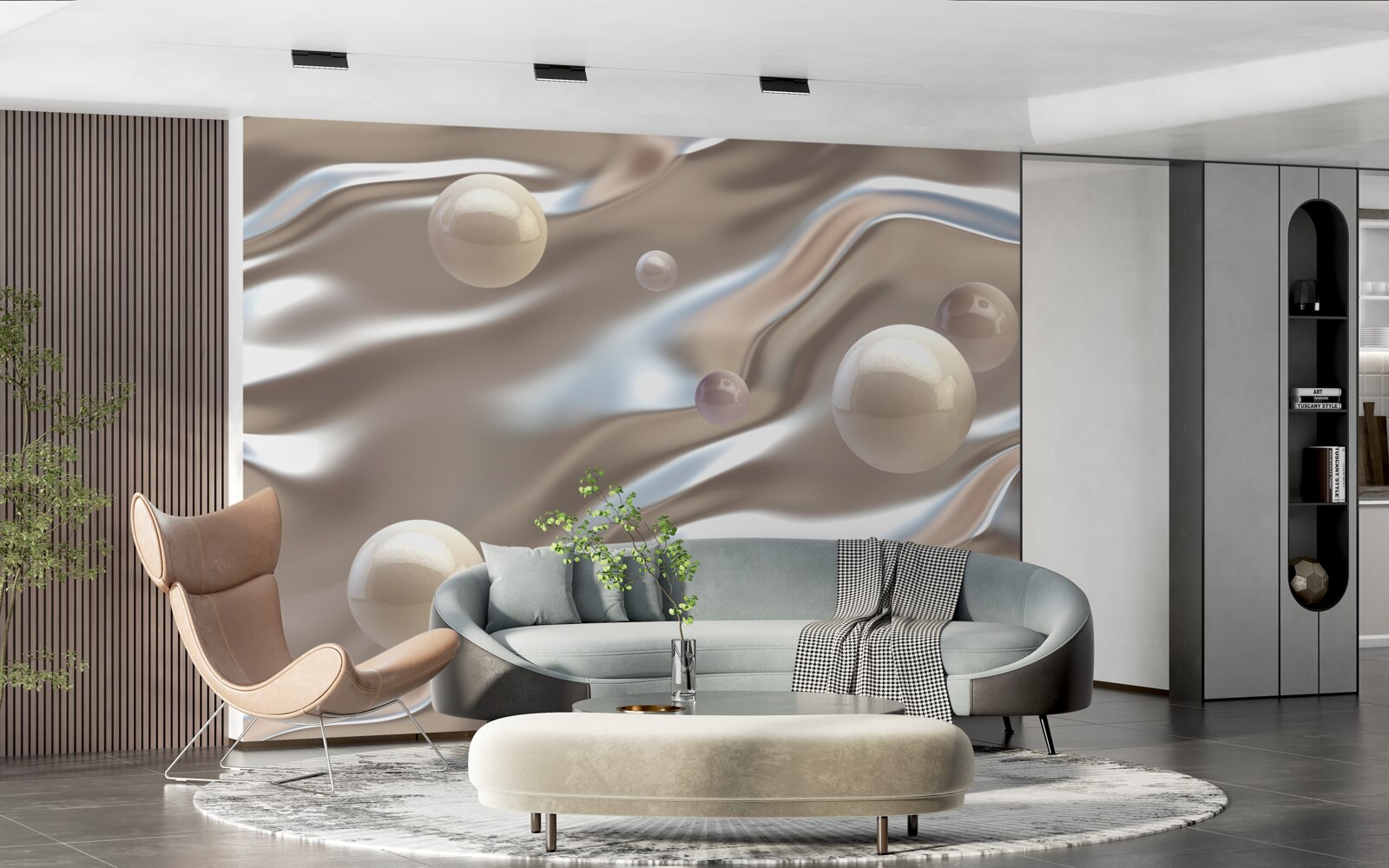 Fototapeta masa perłowa na jedwabiu