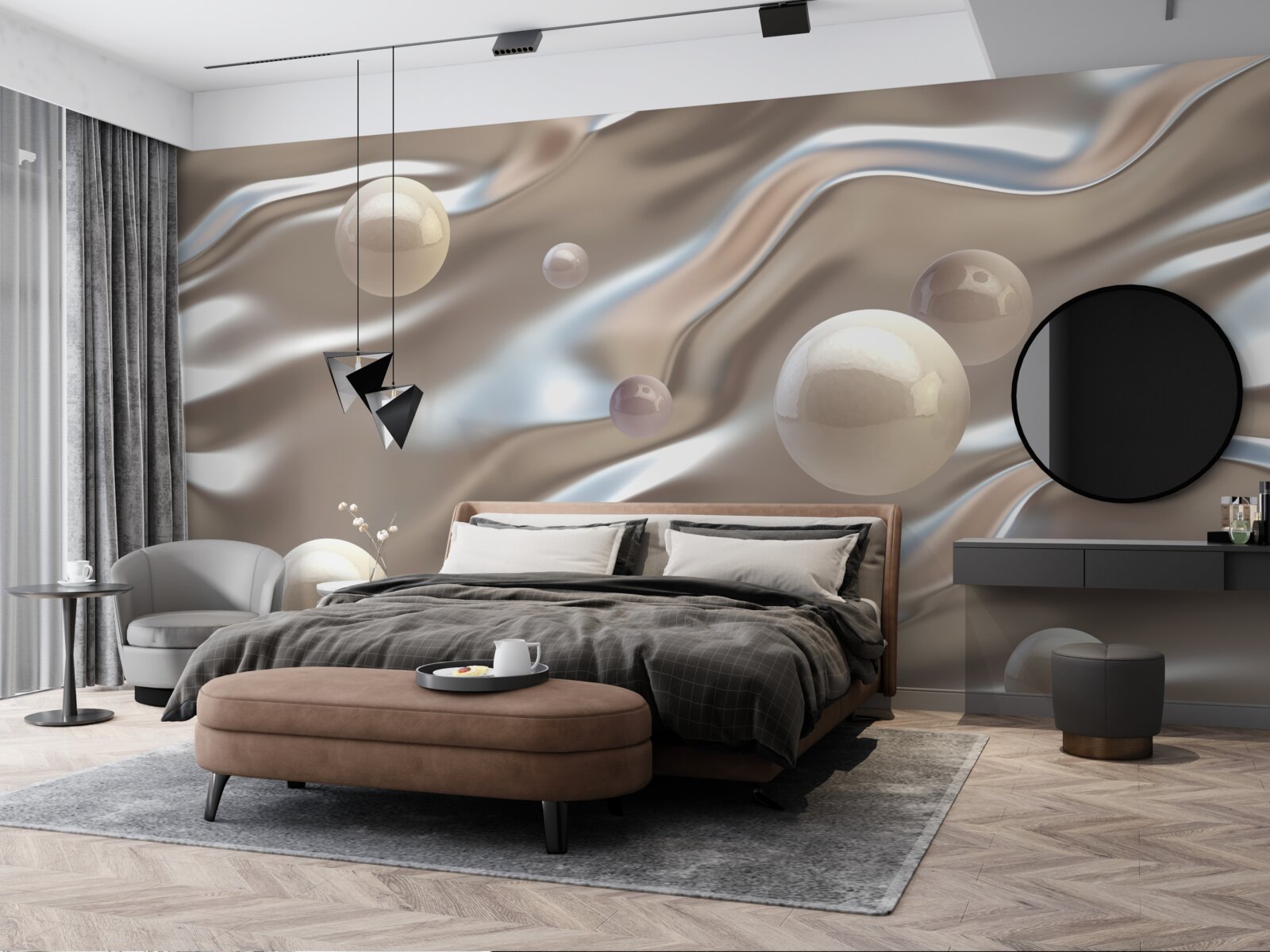 Fototapeta masa perłowa na jedwabiu