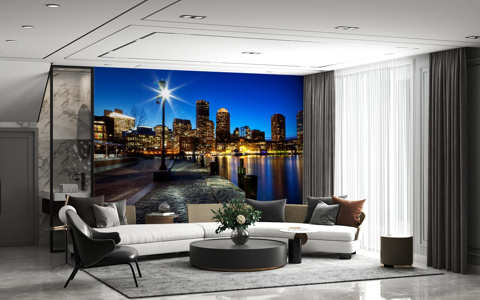 Fototapeta panorama miasta z widokiem na pusty nasyp