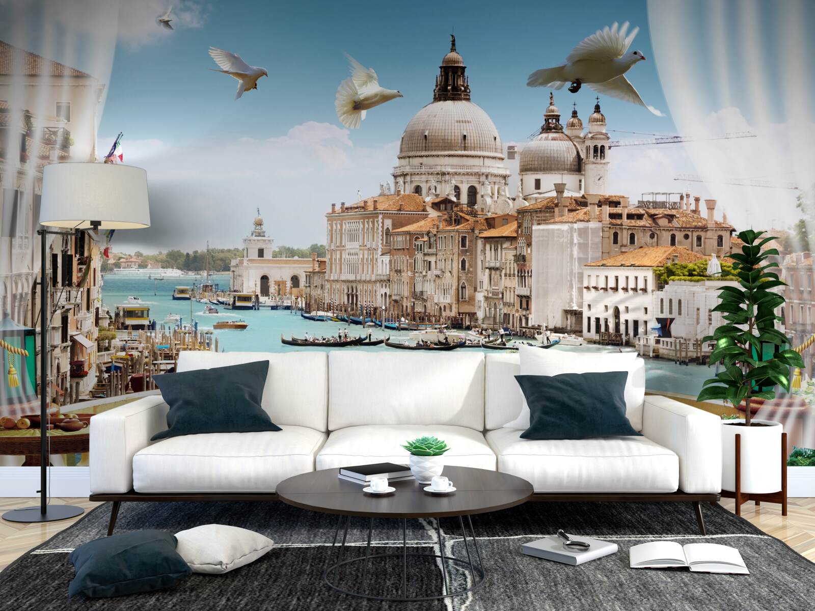 Fototapeta widok z balkonu oferuje wspaniałą panoramę wenecji