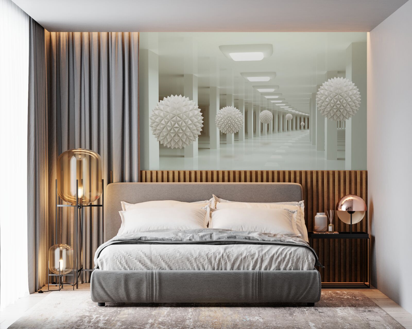 Fototapeta perspektywa kolumn i piłek