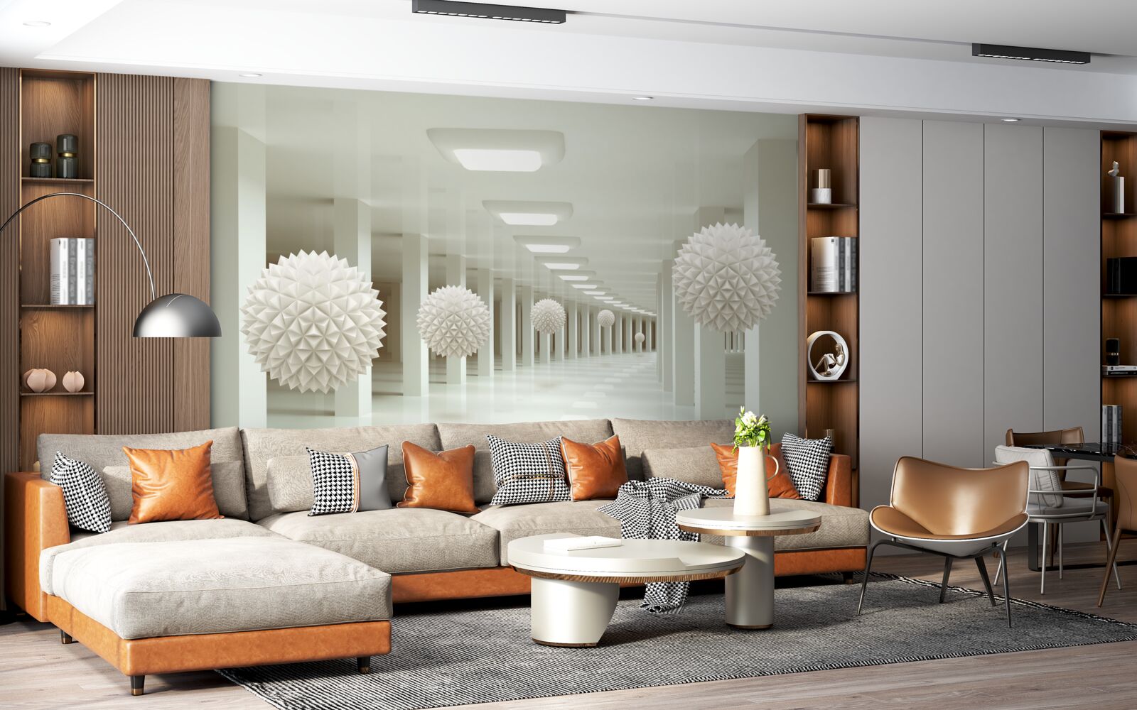 Fototapeta perspektywa kolumn i piłek