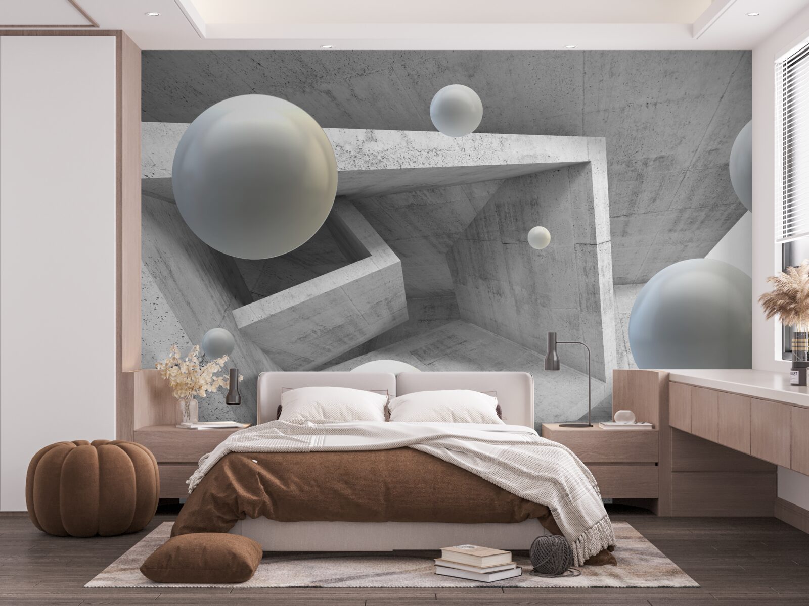 Fototapeta tunel o kształcie geometrycznym i obiekty kuliste