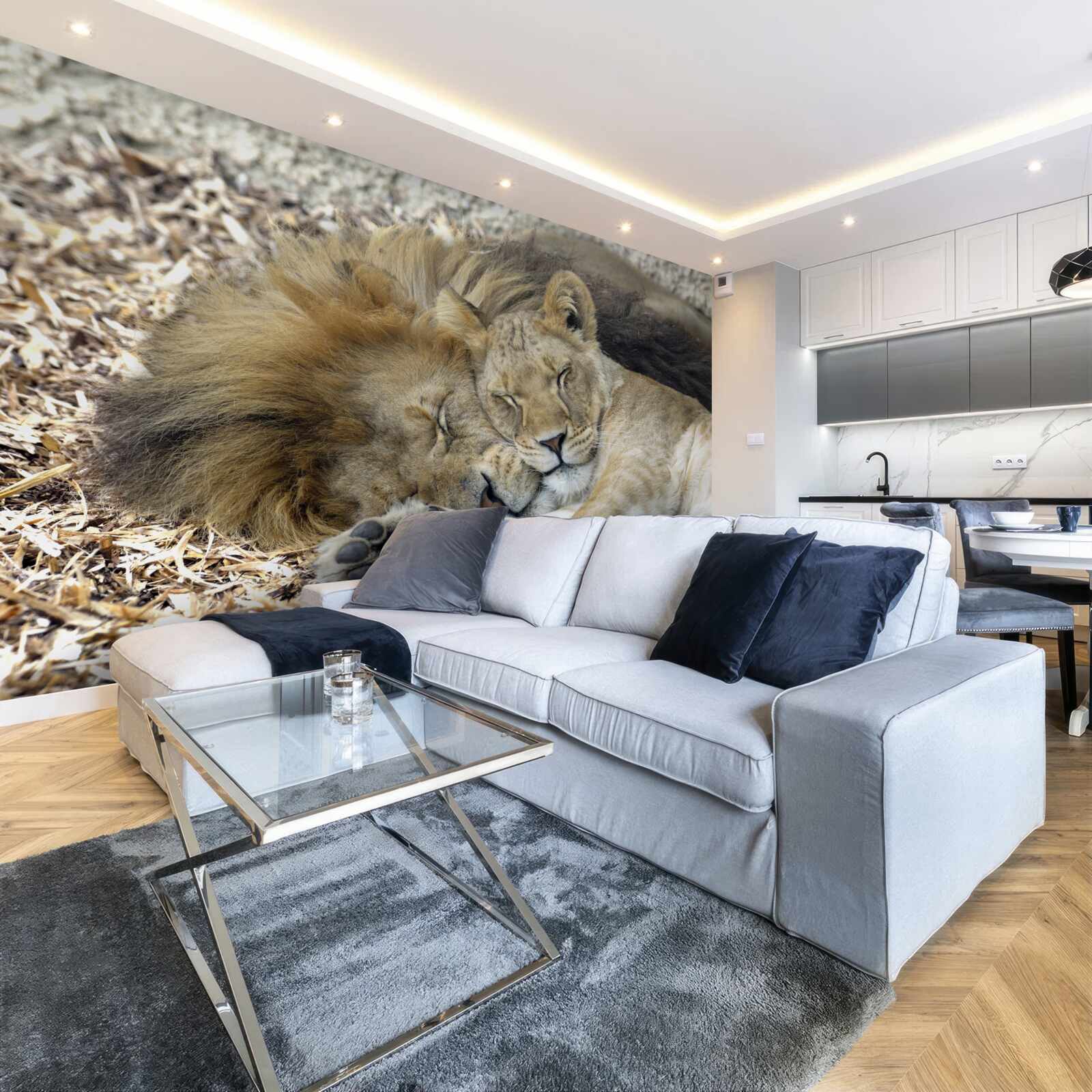 Fototapeta lew i lwica tworzące małżeństwo, sayat