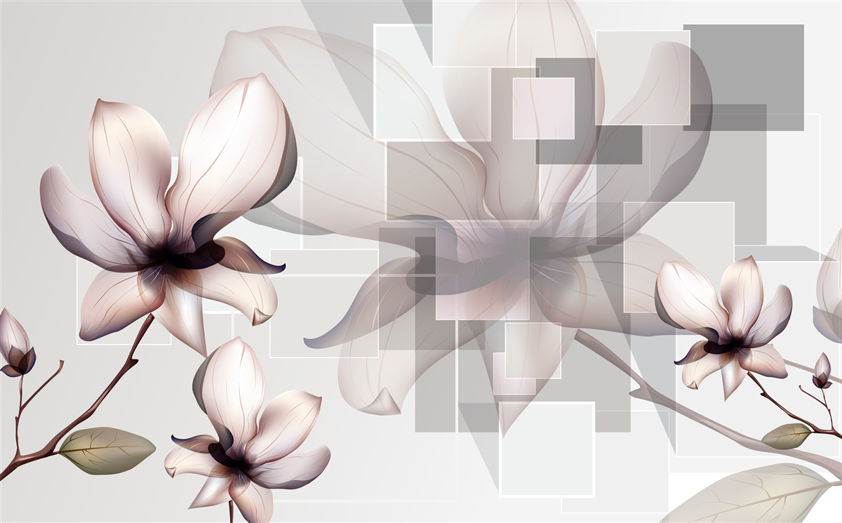 Fototapeta duże białe magnolie